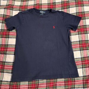 Boys Ralph Lauren T Shirt, navy with red polo logo size 6